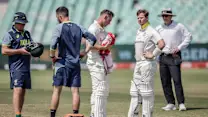 Aussies wait on Steve Smith after Nortje helmet blow
