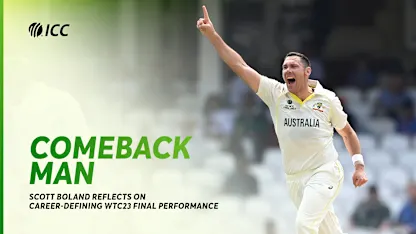 Logo of Returning Scott Boland recalls epic WTC23 Final against India