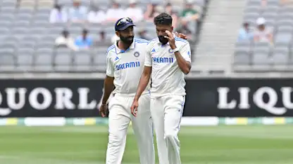 Logo of Siraj credits Bumrah for turnaround as India change attention to Adelaide