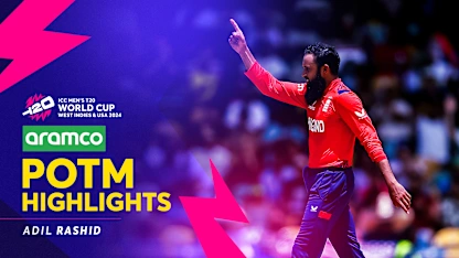 Logo of Adil Rashid sizzles with brilliant spell | POTM Highlights | USA v ENG | T20WC 2024