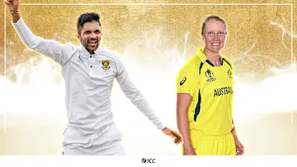 Logo of Keshav Maharaj and Alyssa Healy - ICC POTM for April 2022