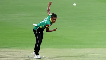 Vicky Mansale of Vanuatu bowls during the ICC Women's T20 World Cup Qualifier 2024 match between Zimbabwe and Vanuatu at Zayed Cricket Stadium on April 25, 2024 in Abu Dhabi, United Arab Emirates.