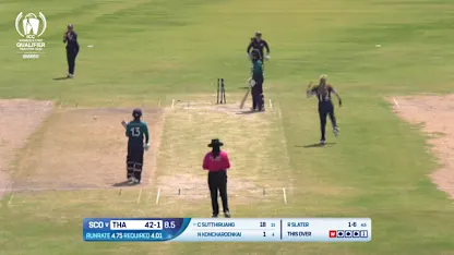 Logo of Rachel Slater rattles the stumps twice | WCWCQ 2025