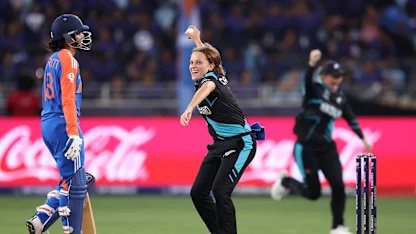 Logo of New Zealand rattle India top-order in Powerplay | WT20WC 2024