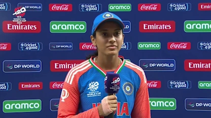 Logo of Smriti Mandhana talks about India's blazing performance against Sri Lanka | WT20WC 2024