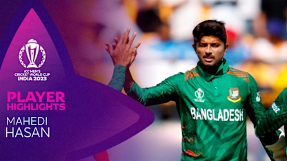 Logo of Mahedi Hasan leads Bangladesh bowling effort with four-for | CWC23