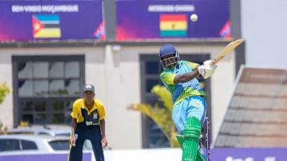 120826 Sierra Leone Vs Mozambique-Aliya Kamara plays a pull shot against Mozambique