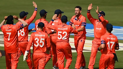 Logo of Netherlands land three early blows on Pakistan | CWC23