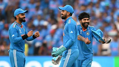 Logo of Rahul, Jadeja catches lift India in Pune | CWC23