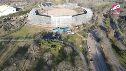 Logo of Aerial view of Nassau County International Cricket Stadium | T20 World Cup 2024