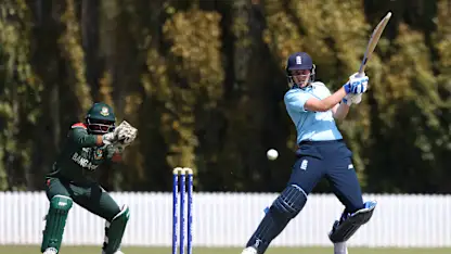 Natalie Sciver of England on her way to 108 during the 2022 ICC Women's Cricket World Cup warm up match between Bangladesh and England at Lincoln Green on February 28, 2022 in Lincoln, New Zealand.