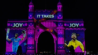 Gateway of India in Mumbai lights up to celebrate Diwali and the greatest cricket World Cup