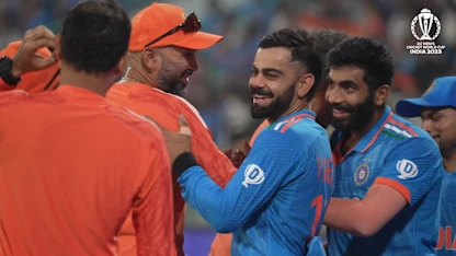 Logo of Behind the scenes in the winning moment as India crush England | CWC23