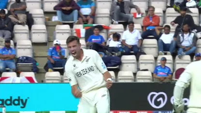Logo of Gill trapped by Southee in front | WTC21 Final | Ind v NZ