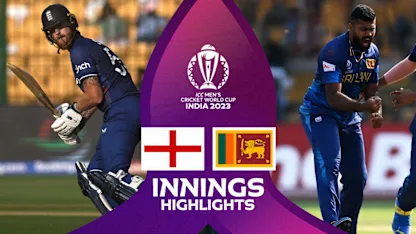 Logo of England tumble out for 156 against disciplined Sri Lanka | Innings Highlights | CWC23
