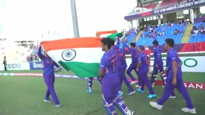 Logo of A closer look at the celebrations in the Indian camp after their triumph | 2022 ICC Men's U19 CWC