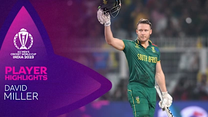 Logo of Miller's spectacular ton gets South Africa to a fighting total | CWC23