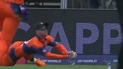 Logo of Superman Sybrand Engelbrecht | BAN v NED | T20WC 2024