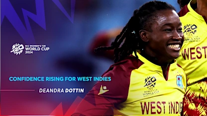 Logo of Dottin chills in ice bath following memorable West Indies victory | WT20WC 2024