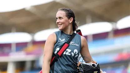 At the New Zealand nets with Katey Martin | CWC25