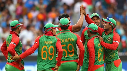 Logo of Bangladesh team celebrating