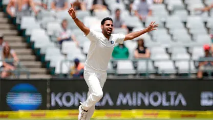 Logo of Bhuvneshwar Kumar vaulted 22 places to a career-high 22nd spot in the bowlers' rankings.