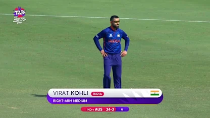 Logo of Virat Kohli rolls the arm over against Australia