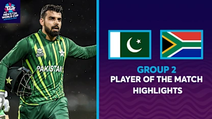 Logo of Sensational Shadab stuns South Africa | POTM Highlights | T20WC 2022