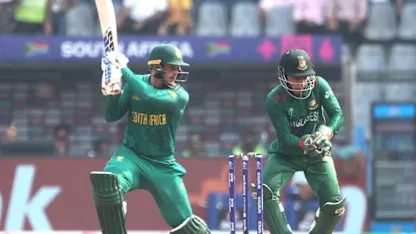 Logo of Quinton de Kock takes off at Wankhede | CWC23
