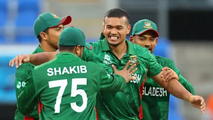 Logo of Taskin four-for takes the sting out of Netherlands | Highlights | T20WC 2022