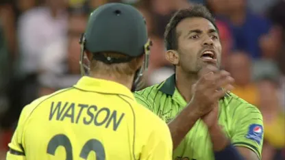 Logo of Wahab Riaz's fiery spell against Shane Watson
