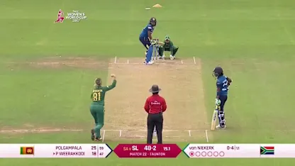 WICKET: Prasadani Weerakkody falls to Dane van Niekerk for 18