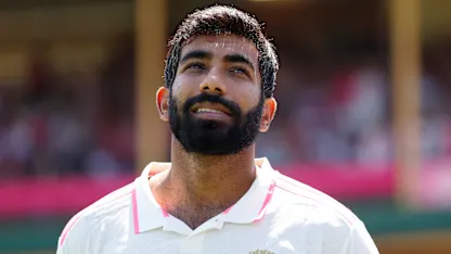 Logo of Jasprit Bumrah on winning the ICC Men's Test Cricketer of the Year award | ICC Awards 2024