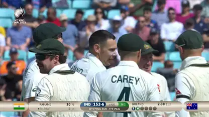 Logo of Wicket! Boland pierces Bharat's defence | WTC23 Final