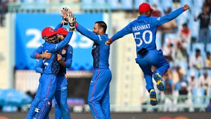 Logo of Alikhil snares van Beek with quick work behind the stumps | CWC23
