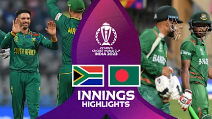Logo of South Africa dominate Bangladesh for thumping win | Innings Highlights | CWC23