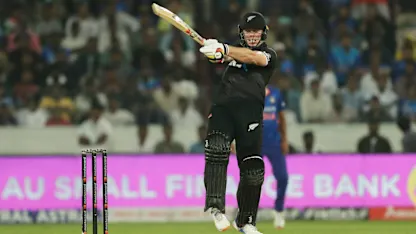 Logo of Michael Bracewell equals MS Dhoni's record with a blazing ton in Hyderabad