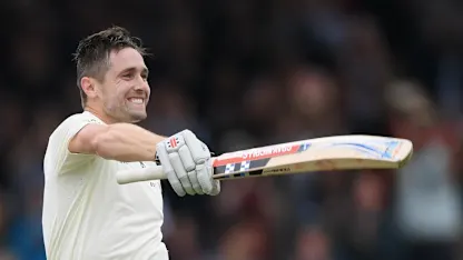 Logo of Chris Woakes hit a maiden Test century with an unbeaten 137 against India at Lord's