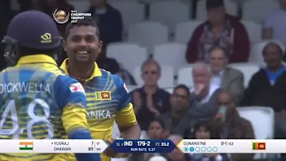 Yuvraj falls to Gunaratne for 7