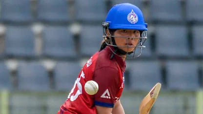Logo of Thailand's Naruemol Chaiwai plays a shot during the women's Asia Cup semi-final cricket match between India and Thailand 1920x1080