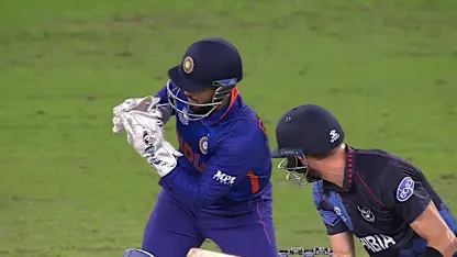 Logo of Rishabh Pant's sharp catch removes Gerhard Erasmus