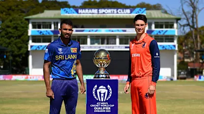 Logo of Trophy for the taking as dominant Sri Lanka and dogged Netherlands clash in CWC23 Qualifier final - Match Preview