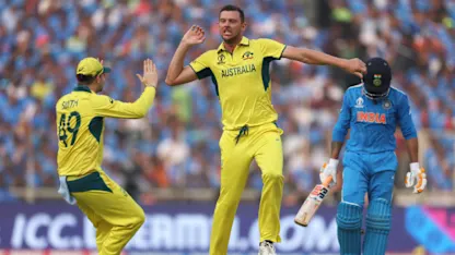 Logo of Hazlewood's reverse swing prowess gets Jadeja | CWC23