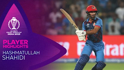 Logo of Captain's knock from Hashmatullah secures victory | CWC23