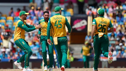 Logo of Double blow from Keshav Maharaj | SA v IND | T20WC 2024 Final