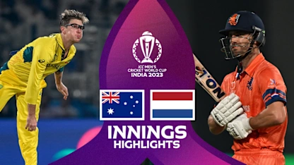 Logo of Ruthless Australia seal record-breaking win over Netherlands | Innings Highlights | CWC23
