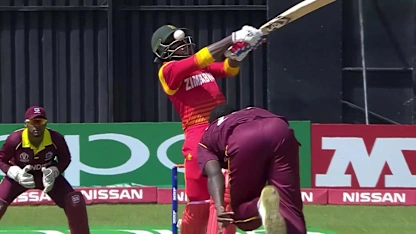 Solomon Mire retires hurt after being struck in the helmet