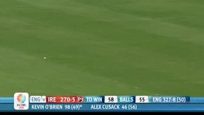 Logo of Kevin O’Brien hits a 50-ball century – the fastest in World Cup history – as Ireland shock England