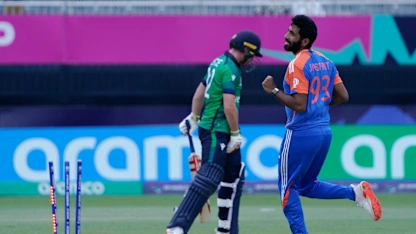 Logo of Jasprit Bumrah with the perfect yorker | IND v IRE | T20WC 2024