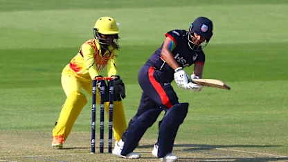 Gargi Bhogle of USA bats during the ICC Women's T20 World Cup Qualifier 2024 match between Uganda and USA at Zayed Cricket Stadium on April 27, 2024 in Abu Dhabi, United Arab Emirates.